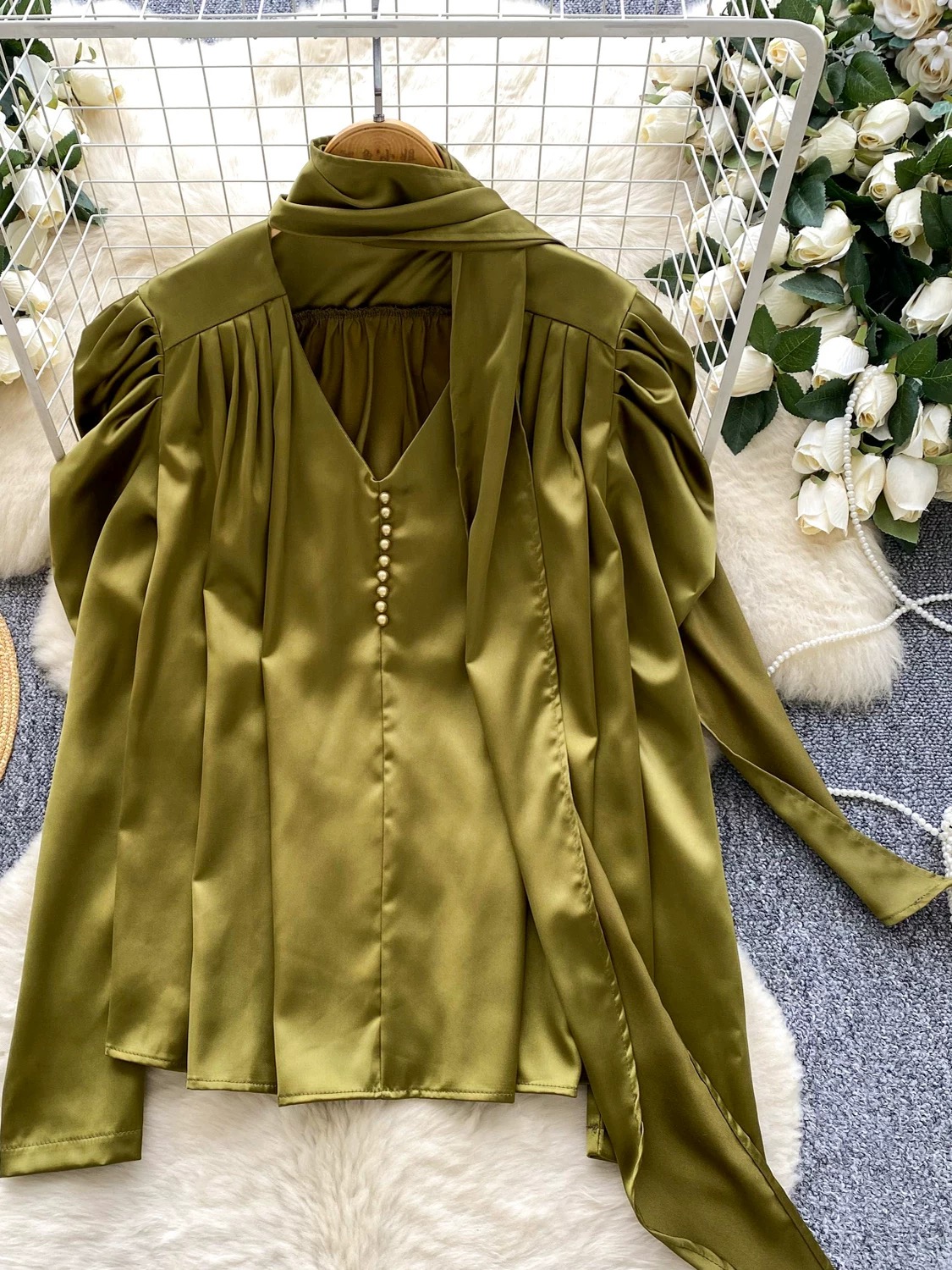 90’s fine silk top FTO351 images